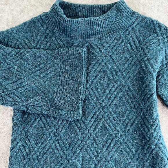 Soft Surroundings Sweater Women's M Turquoise Bell Sleeve Wool Blend Boho - Picture 2 of 10